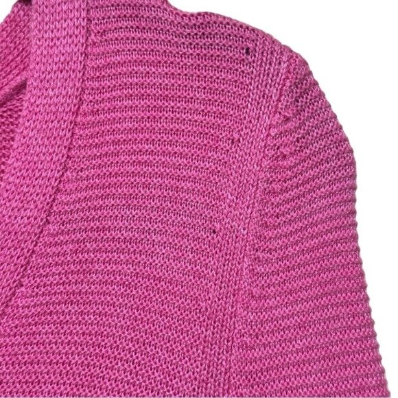 Talbots Petites Pink V Neck Sweater Ribbed Tunic Henley Long Sleeve Size P - Picture 4 of 7